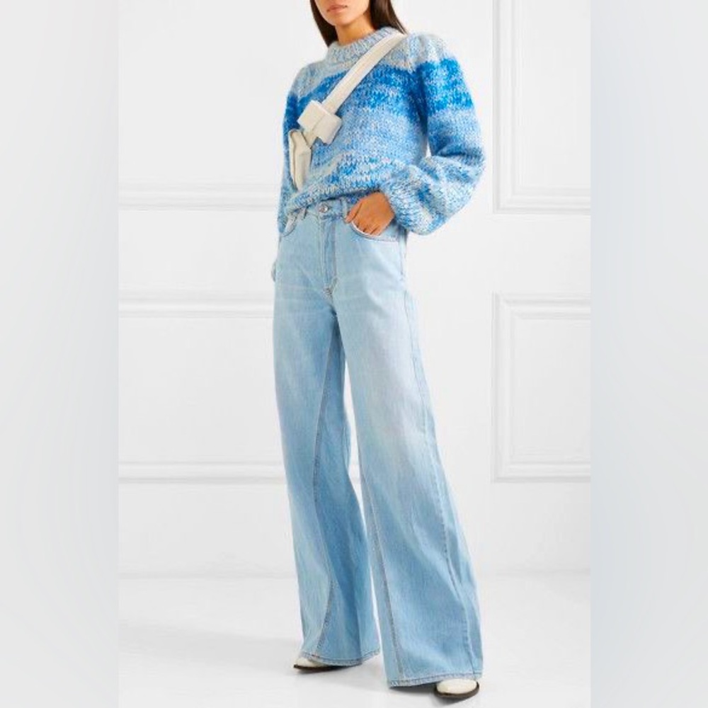 GANNI High Waist Button Fly Jeans